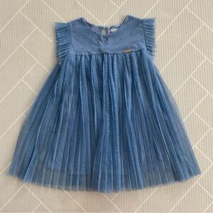 Mayoral pleated tulle dress in a light blue color girl’s Size 7